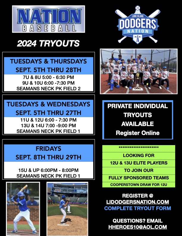 Tryout Form – LI Dodgers Nation Youth Travel Baseball